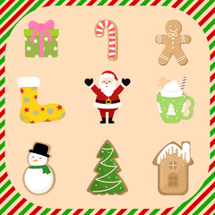 Christmas background for wrapped gift, decor, gift box, print on beige color