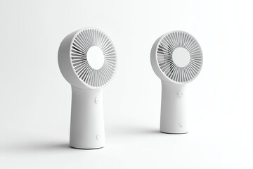portable fan product mockup on white background, clean minimal studio lighting, realistic, high resolution