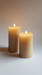 LED candle product mockup on white background, clean minimal studio lighting, realistic, high resolution