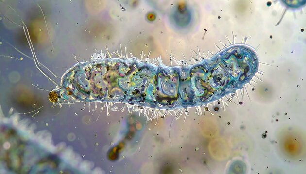 Microscopic view of a single-celled organism