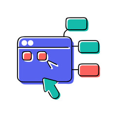 Interactive user interface elements and workflow diagram