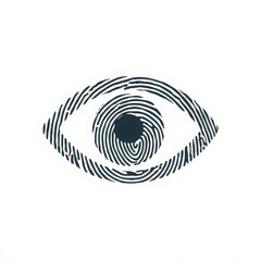 Fingerprint Eye Abstract Icon:  Modern, Minimalist, Security Concept Graphic
