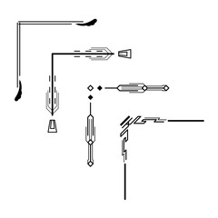 Set Hand Draw Of Corners Different Shapes Flower Decoration Vector Design Doodle Sketch Style For Wedding And Banner