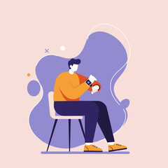 A man checking his smartwatch, illustrating modern connectivity, time management, or health tracking in a digital lifestyle context.