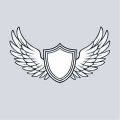 Winged Shield Emblem A Simple Vector Illustration for Security and Protection