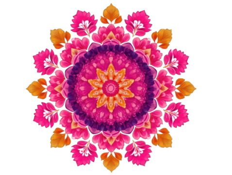 Vibrant floral mandala design