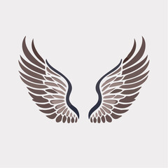 Fototapeta premium Angel wings vector illustration in a clean and hand-drawn sketch style for design and creative projects