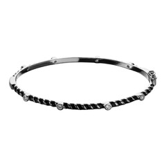 Fototapeta premium Bracelet on hand. Silver jewelry bracelet. Decoration for a girl.