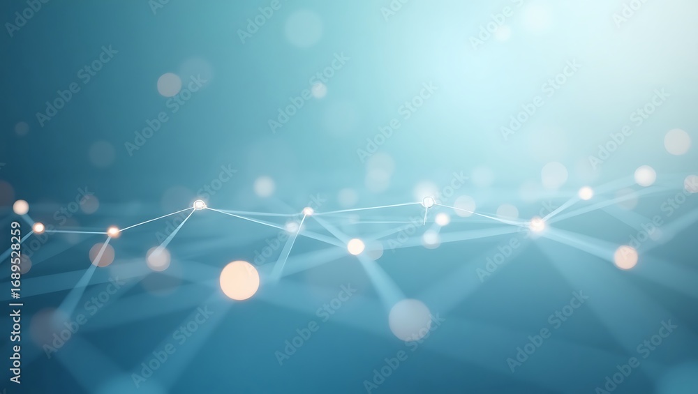 Poster abstract technology network background. a futuristic digital plexus of interconnected glowing dots a