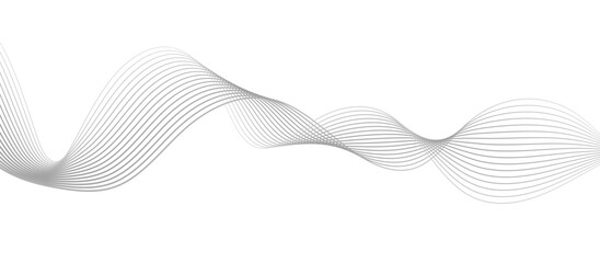 Abstract gray wave lines vector on white background flowing curve pattern for modern minimalist design technology business presentation poster and graphic projects.