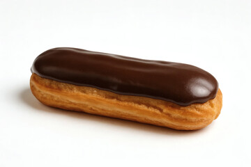 Chocolate eclair isolated on white background
