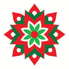 Festive Holiday Floral Design with Red and Green Petals for Christmas Celebrations