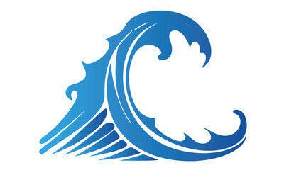 Blue water splash vector illustration isolated on white background