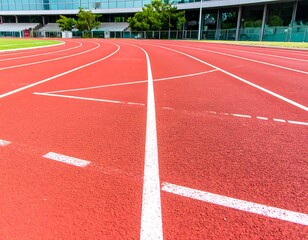 Red track with white lines