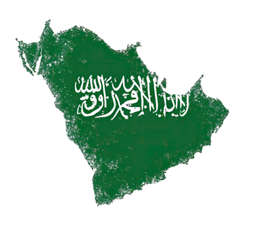 Green map of a country with white text