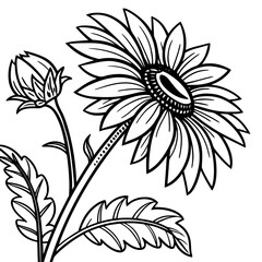 Sunflower with detailed petals