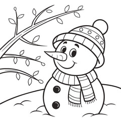 Snowman with scarf and hat