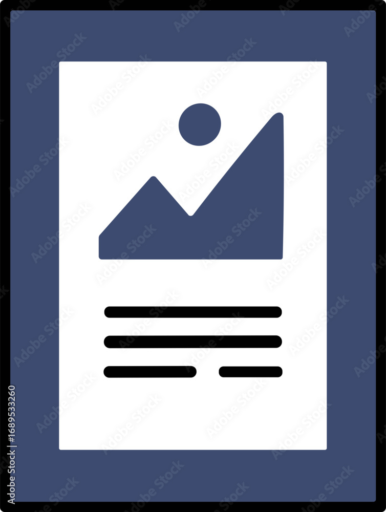 Poster simple graphic design template with blank photo and text areas