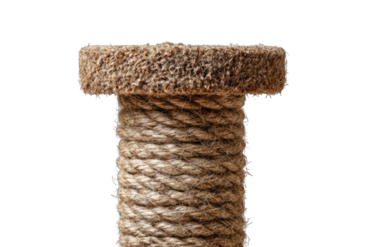 Close-up of a cat scratching post