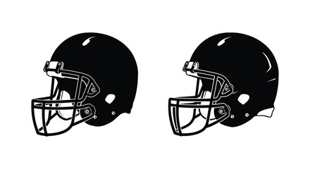 football helmets side by side showing protective gear