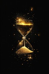 Hourglass background sparkling dark.
