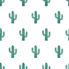 Cactus Seamless Vector Pattern