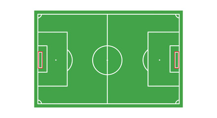 a soccer field layout with clear markings and goals