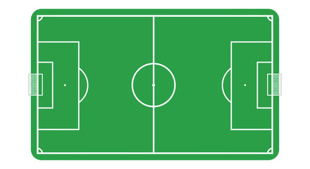 a soccer field layout with clear markings and goals
