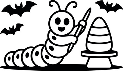 Stylized Snail Illustration Simple Design with Big Eyes and Shadow