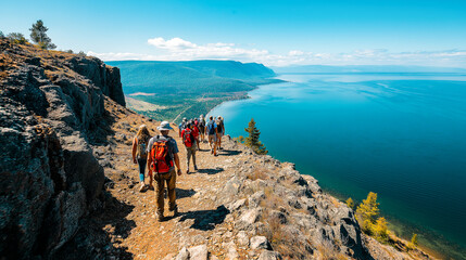 couple in the mountains mountain landscape traveler tourist
