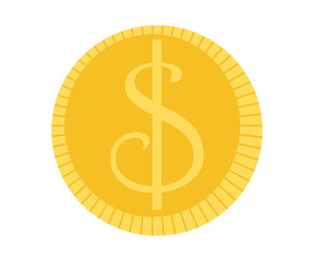 Money coin dollar png isolated on white yellwo rich