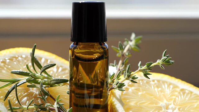 Essential Oil Roller with Lemon  Herbs.
