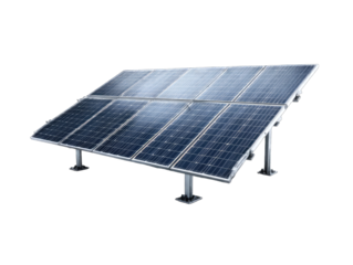 Solar panel array on a metal stand