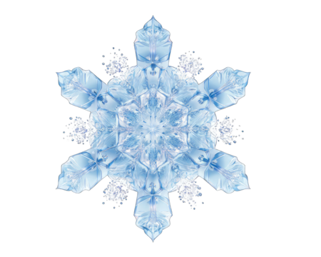 Detailed snowflake, intricate crystal structure