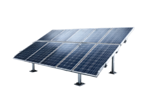 Solar panel array on a metal stand