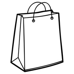 Minimalist shopping bag illustration with handles