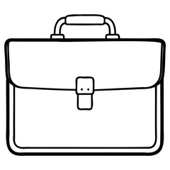 Black and white briefcase line drawing
