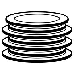 Stack of black and white circular tokens or coins