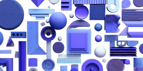 Abstract geometric shapes in shades of blue (3)