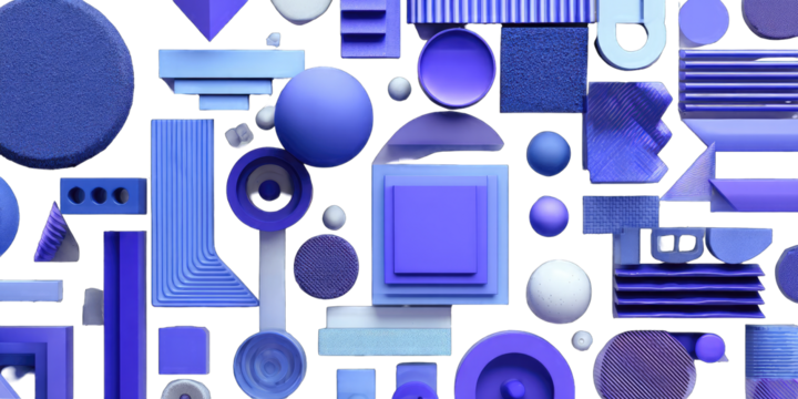 Abstract geometric shapes in shades of blue (3)