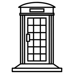 Classic british telephone booth illustration