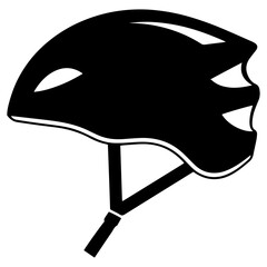 Black Bicycle helmet silhouette icon PNG | Minimal Flat Silhouette Icon Download
