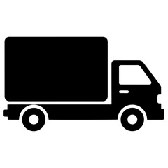 Black Delivery truck silhouette icon PNG | Minimal Flat Silhouette Icon Download
