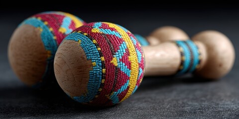 handcrafted musical instruments, high-quality maracas feature intricate designs, beaded handles, and traditional craftsmanship for a professional finish