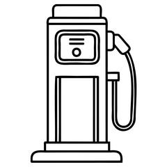 Gas pump illustration in minimalist line art style