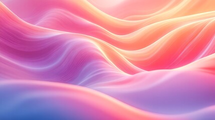 Obraz premium Smooth flowing waves of pink purple and orange light abstract photo background