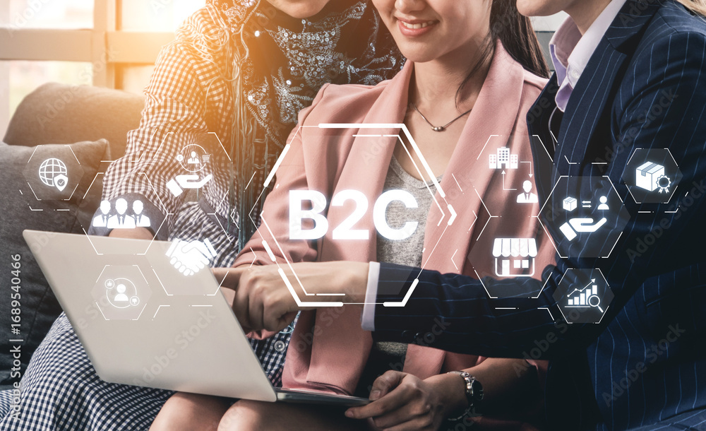 Aufkleber b2c strategy focus on delivery products directly to consumer. successful b2c model enhance consumer 