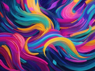 Vibrant abstract swirl of colorful flowing lines creating dynamic energy and modern artistic expression