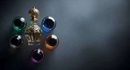 Exotic Essence Vials Geometric Pattern - Niche Perfume Branding