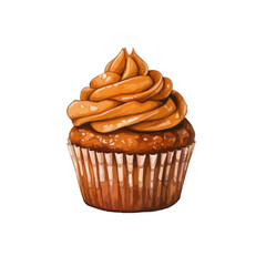 caramel cupcake hand drawn illustration